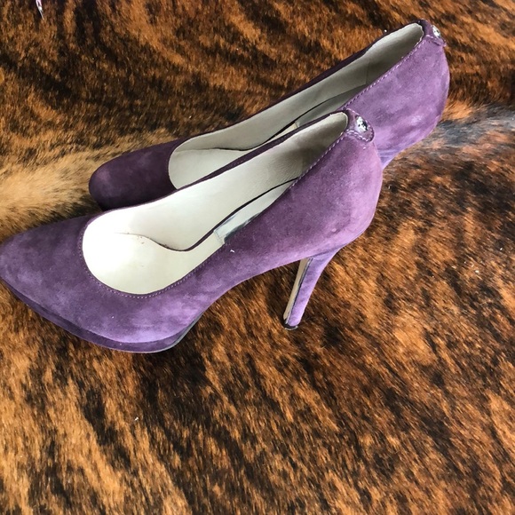 MICHAEL Michael Kors Shoes - Purple Suede Platform Michael Kors Heels